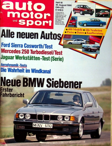 Deckblatt Auto Motor und Sport (18/1986)